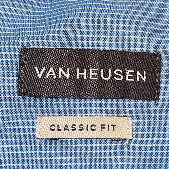 NWT Van Heusen Long Sleeve Button Down Shirt. Pin Stripe. Size Large.  16-16.5 - Picture 4 of 11